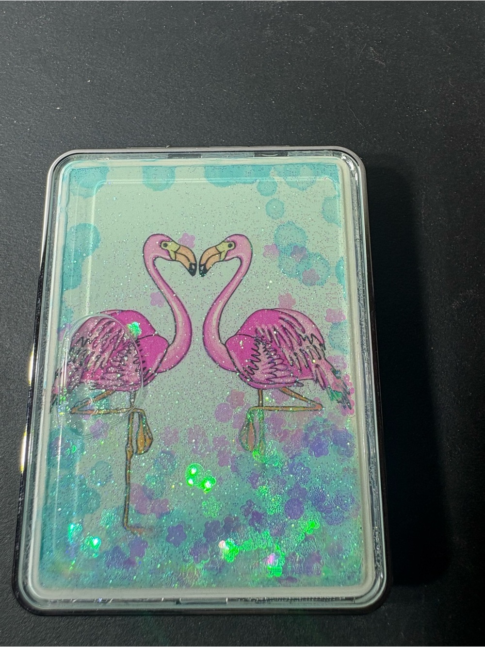 Pink Flamingo Glitter Mirror